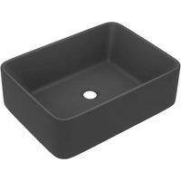 Berkfield Home Luxury Wash Basin Matt Dark Grey 41x30x12 cm Ceramic | Size: 41 x 30 x 12 cm