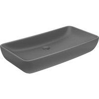 Berkfield Home Luxury Basin Rectangular Matt Dark Grey 71x38 cm Ceramic