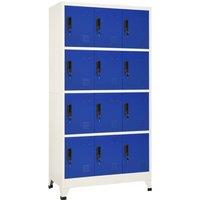Berkfield Home Locker Cabinet Grey & Blue 90x45x180 cm Steel in Light Grey | Size: 90 x 45 x 180 cm
