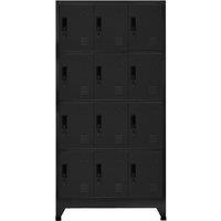 Berkfield Home Locker Cabinet Black 90x45x180 cm Steel | Size: 90 x 45 x 180 cm