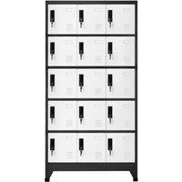 Berkfield Home Locker Cabinet Anthracite & White 90x40x180 cm Steel in Black | Size: 90 x 40 x 180 cm
