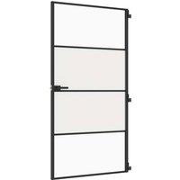 Berkfield Home Interior Door Slim Black 102.5x201.5 cm Tempered Glass & Aluminium