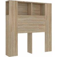 Berkfield Home Headboard Cabinet Sonoma Oak 100x18.5x104.5 cm in Brown