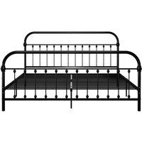 Berkfield Home Elegant Bed Frame Black Metal 180x200 cm Super King