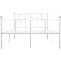Berkfield Home Elegant Bed Frame White Metal 140x200 cm