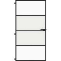 Berkfield Home Interior Door Slim Black 102.5x201.5 cm Tempered Glass & Aluminium