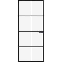 Berkfield Home Interior Door Black 83x201.5 cm Tempered Glass&Aluminium