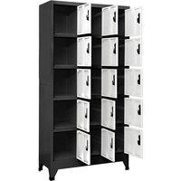 Berkfield Home Locker Cabinet Anthracite & White 90x40x180 cm Steel in Black | Size: 90 x 40 x 180 cm