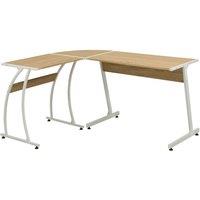 Berkfield Home Corner Desk L-Shaped Oak in Brown