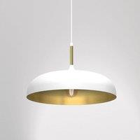 Milagro Lincoln White Pendant Lamp 45 cm Hand Made Scandi Style Gold Interior