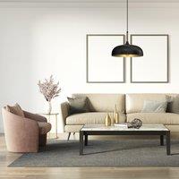 Milagro Pendant Lamp Lincoln Black/Gold 1XE27 35cm in Black
