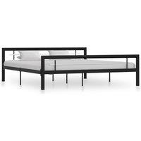 Berkfield Home Bed Frame Black & White Metal 180x200 cm Super King