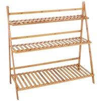 Nordara Adjustable Flower Steps Wooden Plant Ladder Lightweight Wood in Natural