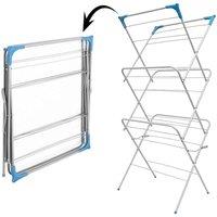 VOGREX Indoor Outdoor Clothes Airer Non Slip Laundry Drying Rack Horse in Silver