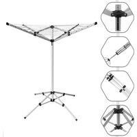 Nordara 4 Arm Free Standing Rotary Airer Aluminium Clothes Hanger in Silver | Size: 100 cm x 60 cm