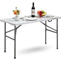 Nordara 4ft Heavy Duty Folding Trestle Table For Camping BBQ in White | Size: 100 cm x 60 cm
