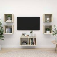 Berkfield Home 5 Piece TV Cabinet Set Sonoma Oak Engineered Wood in Brown