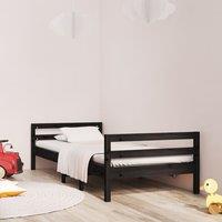 Berkfield Home Bed Frame Black 75x190 cm Small Single Solid Wood Pine