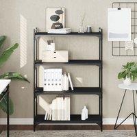 Berkfield Home Bookcase 4-Tier Black 80x30x120 cm Engineered Wood | Size: 80 x 30 x 120 cm