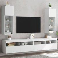 Berkfield Home TV Cabinets with LED Lights 2 pcs White 30.5x30x90 cm