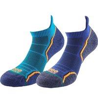1000 Mile Men's Liner Socks Pack of 2 in Blue | Size: 6-8