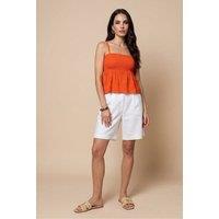 Urban Bliss Women's Shirred Broidery Top in Orange | Size: 10
