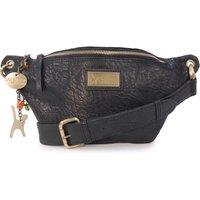 Catwalk Collection Handbags Women's Ariana Leather Bum Belt Waist Festival Bag in Black | Size: Medium