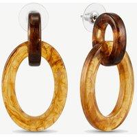 MUCHV Women's Tortoiseshell Double Hoop Drop Earrings in Brown