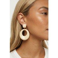 MUCHV Women's Cream Double Hoop Drop Earrings
