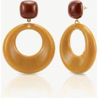 MUCHV Women's Brown Double Hoop Drop Earrings