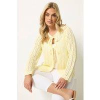 Yours Women's Crochet Cardigan in Lemon | Size: 26-28