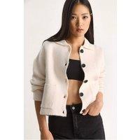 Bianco Lucci Women's Knit Cardigan with Pockets in Ivory