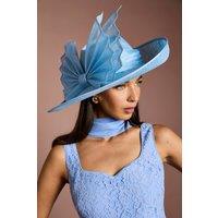 Coast Women's Lisa Tan Pleated Bow Detail Hat in Light Blue