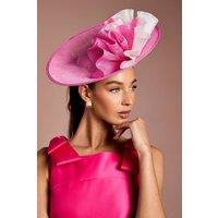 Coast Women's Lisa Tan Side Facing Ruffle Fascinator in Hot Pink