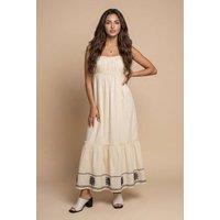 Urban Bliss Women's Embroidery Hem Dress in Cream | Size: 12