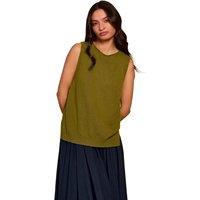 Celtic & Co Women's Sleeveless Knitted Vest Top in Olive | Size: XS