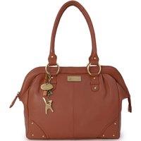 Catwalk Collection Handbags Women's Doctor Large Leather Handbag in Tan