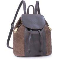 Catwalk Collection Handbags Women's Pixie Small Suede & Leather Drawstring Backpack in Brown