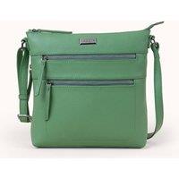 Assots London Women's 'CORI' Pebble Grain Soft Real Leather Crossbody Bag in Green