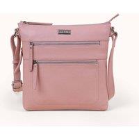 Assots London Women's 'CORI' Pebble Grain Soft Real Leather Crossbody Bag in Peach
