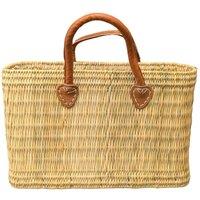 Berber Leather Women's 'The Safi' Medium Basket Tote in Light Sand
