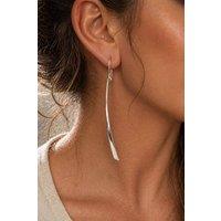 Otis Jaxon London Women's Sword Silver Long Drop Earrings