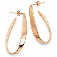 Otis Jaxon London Women's Ribbon Teardrop Curved Sterling Silver Hoop Earrings in Rose Gold