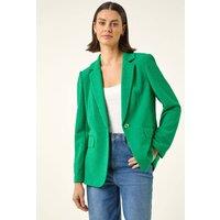 Roman Women's Textured Pocket Stretch Jacket in Green | Size: 10