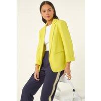 Roman Women's Petite Revere Collar Blazer in Lime | Size: 12