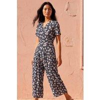Roman Women's Petite Crop Jumpsuit in Navy | Size: 16