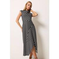 Star by Julien Macdonald Women's Stripe Maxi Dress in Black | Size: 20