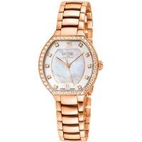 Gevril Women's Lugano Swiss Diamond White MOP Dial IPRG Steel Watch in Rose Gold