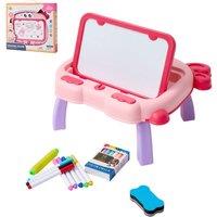 Living and Home Rabbit Double-Sided Cartoon Magnetic Drawing Board for Kids in Pink