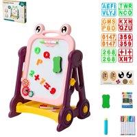 Living and Home Frog Double-Sided Easel for Kids in Pink